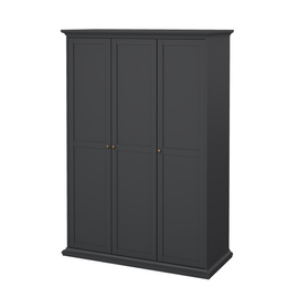 Szafa trzydrzwiowa szara mat 139 x 201 cm Paris