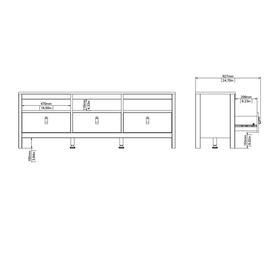 Szafka RTV jackson hickory mat 151 cm Madrid