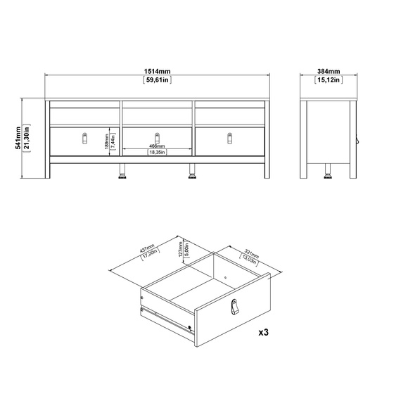 Szafka RTV jackson hickory mat 151 cm Madrid