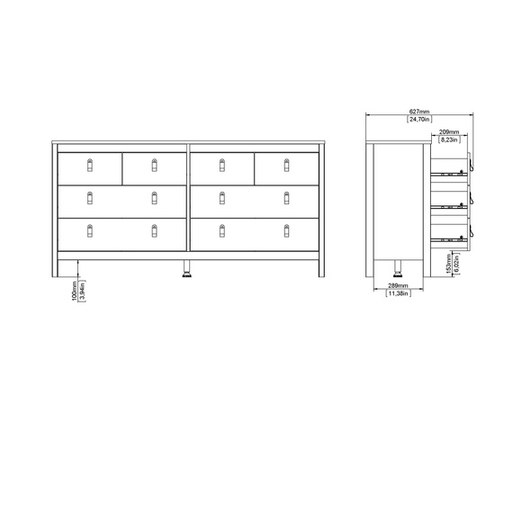 Komoda z szufladami jackson hickory mat 159 cm Madrid