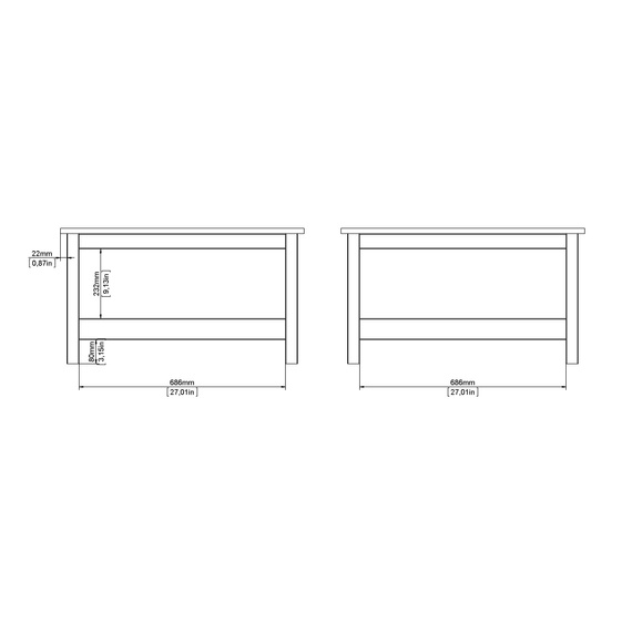 Stolik kawowy z półką jackson hickory mat 81 x 81 cm Madrid