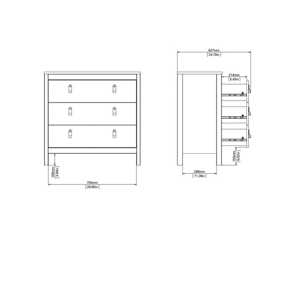 Komoda z szufladami jackson hickory mat 82 cm Madrid