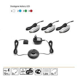 Oświetlenie LED 3 punktowe niebieskie, High Glossy Furniture