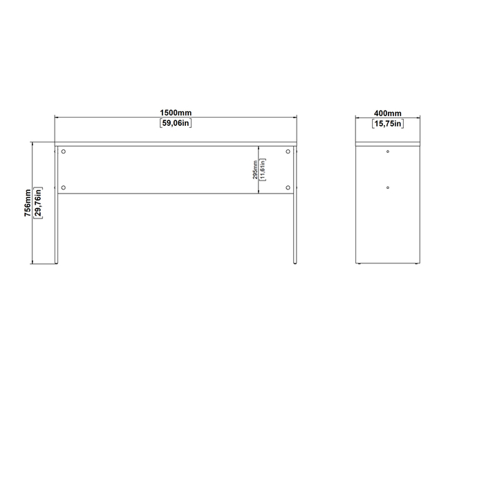 Biurko loftowe białe mat 150 cm Sign