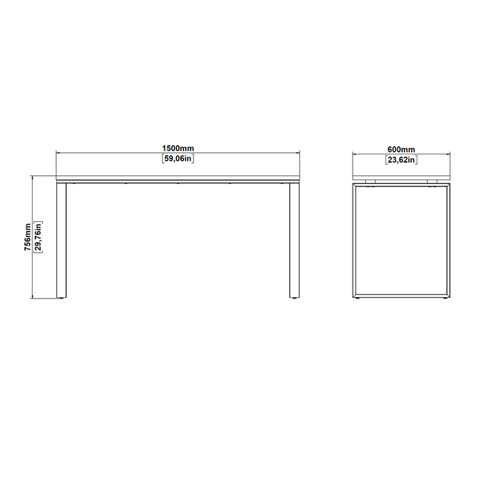 Biurko loftowe jackson hickory / białe mat 150 cm Sign