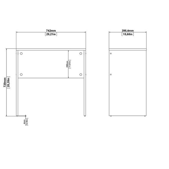 Biurko proste dąb sonoma mat 74 cm Function Plus