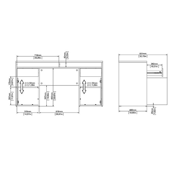 Biurko z nadstawką jackson hickory 149 cm Function Plus