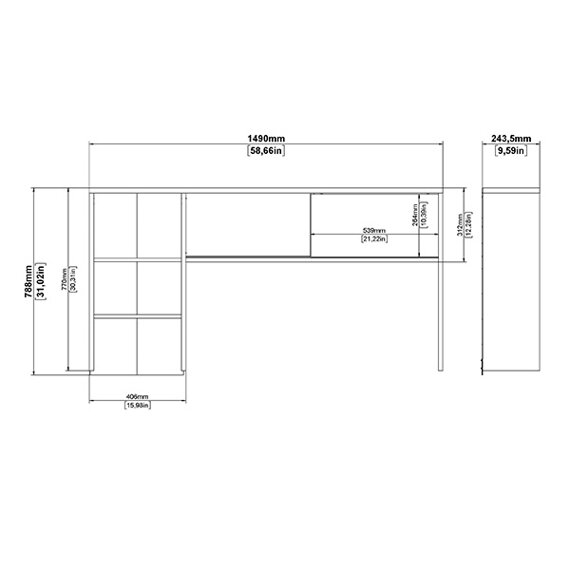 Biurko z nadstawką jackson hickory 149 cm Function Plus