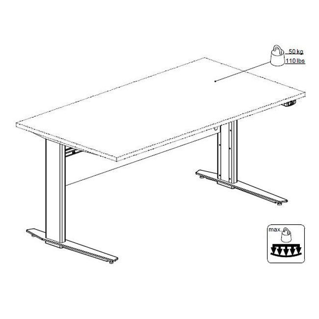 Biurko z regulacją wysokości elektryczne dąb sonoma / szare mat 150 cm Prima