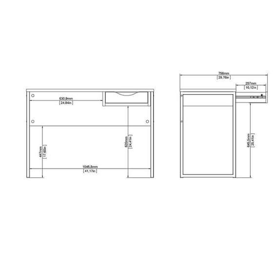 Biurko z szufladą czarne / dąb sonoma mat 110 cm Biurka Function Plus