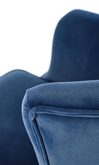 Fotel wypoczynkowy Titan tkanina velvet granatowa, nóżki czarne 