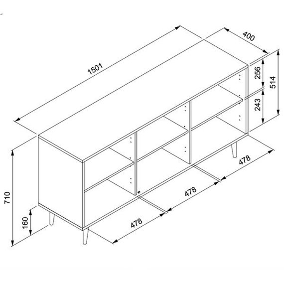 Komoda z drzwiami dąb sonoma mat 150 cm Bali