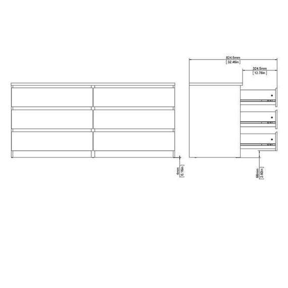 Komoda z szufladami biała / beton mat / wysoki połysk 154 cm Naia