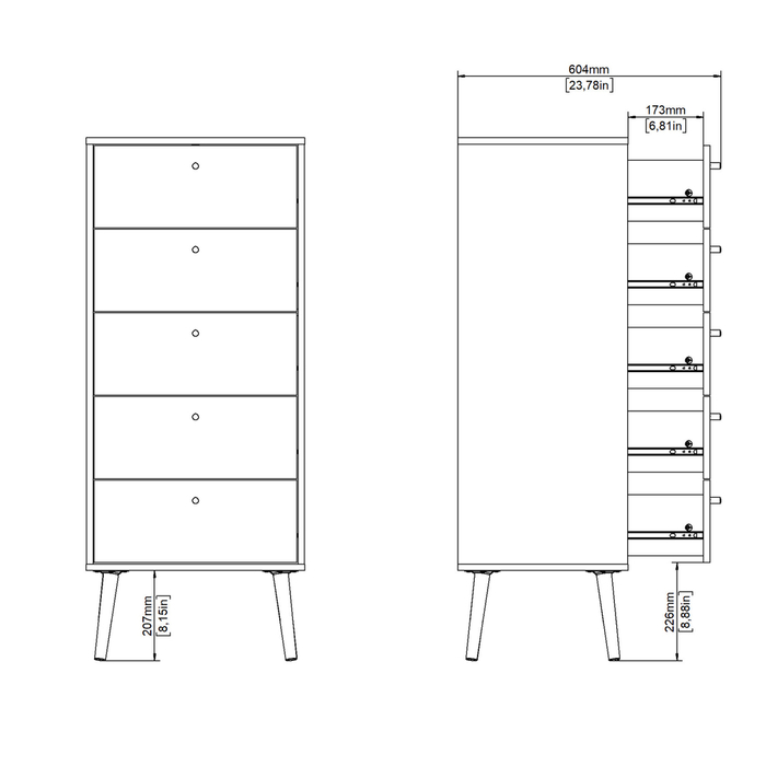 Komoda z szufladami biała mat 50 cm Bodo