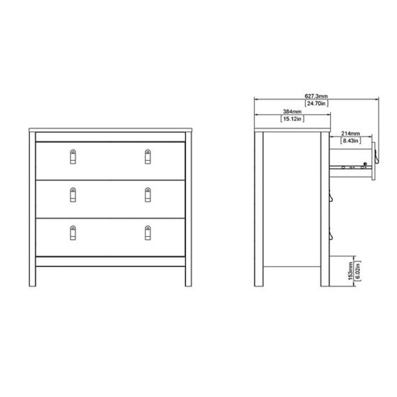 Komoda z szufladami biała mat 82 cm Madrid