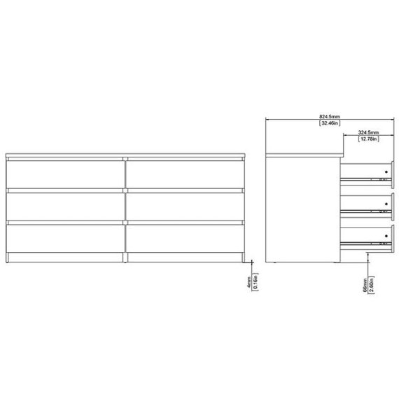 Komoda z szufladami czarna mat 154 cm Naia