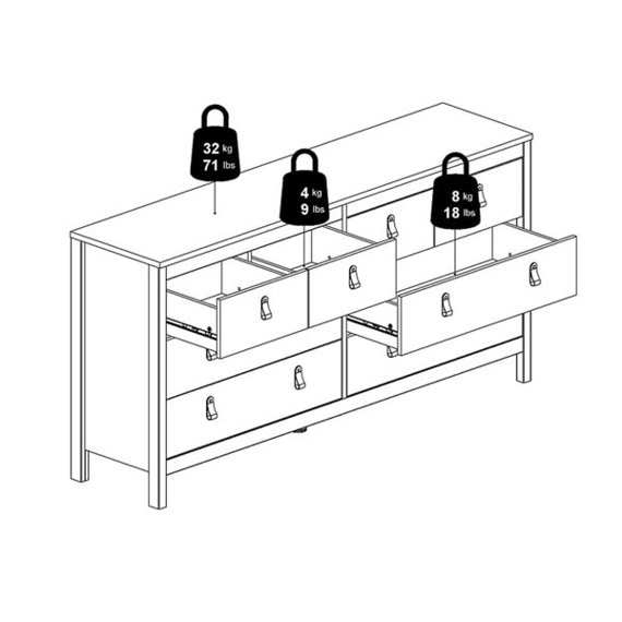 Komoda z szufladami czarna mat 159 cm Madrid