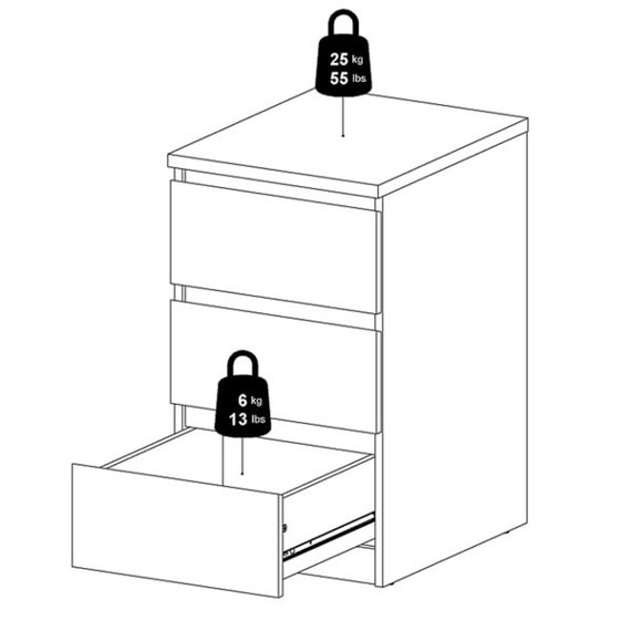 Komoda z szufladami czarna mat 40 cm Naia