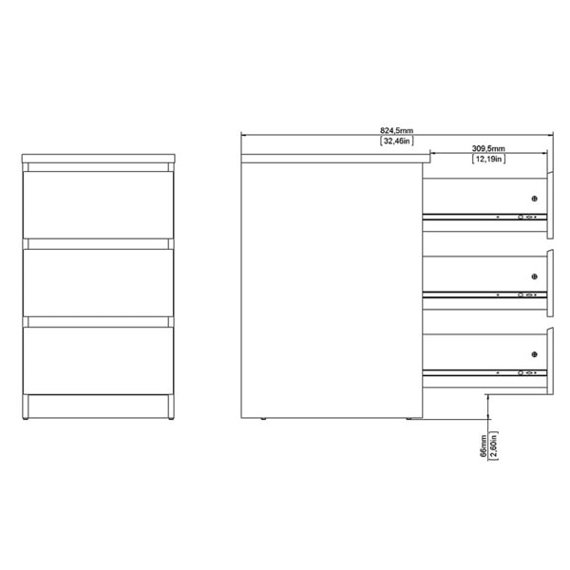 Komoda z szufladami czarna mat 40 cm Naia