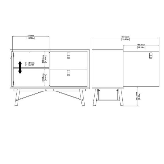 Komoda z szufladami i drzwiami biała mat 102 cm Ryan