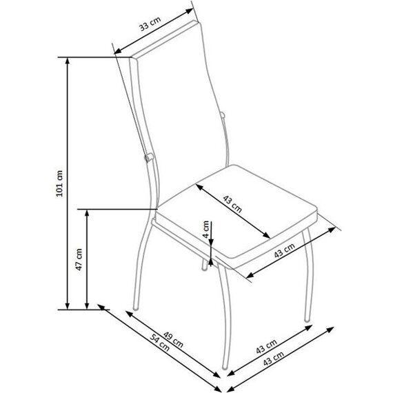 Krzesło do jadalni ekoskóra szare / białe K210