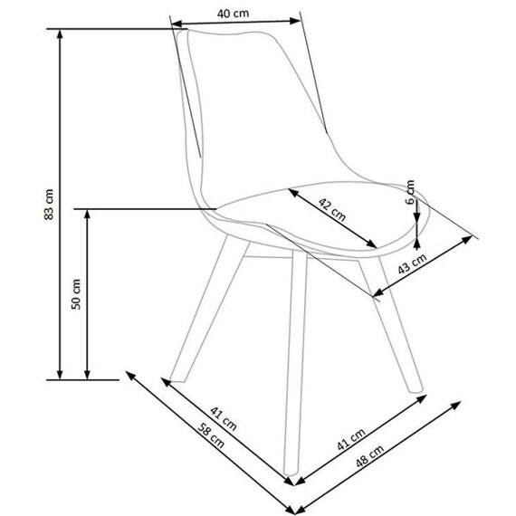 Krzesło do jadalni plastikowe transparentne / białe K246