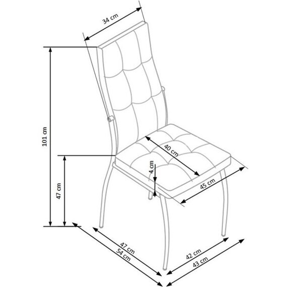 Krzesło do jadalni tapicerowane szare K416