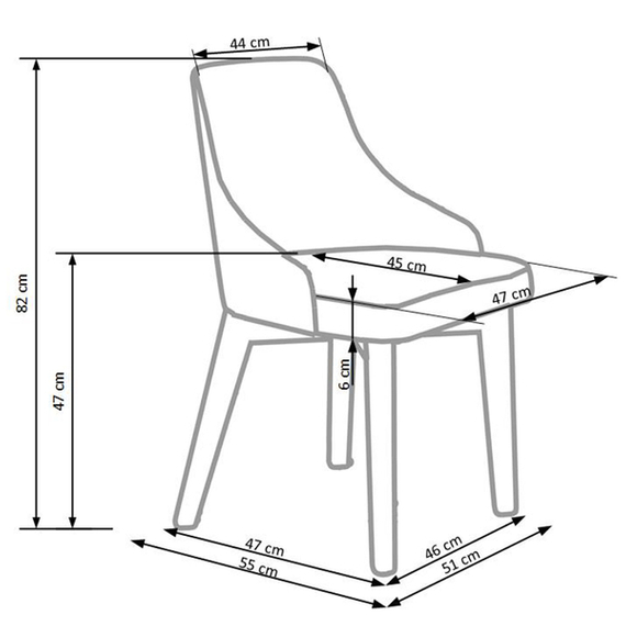 Krzesło do jadalni tapicerowane szare Toledo 