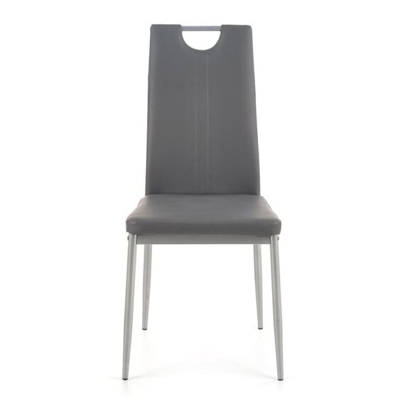 Krzesło tapicerowane K202 ekoskóra popiel, nóżki stal malowana proszkowo