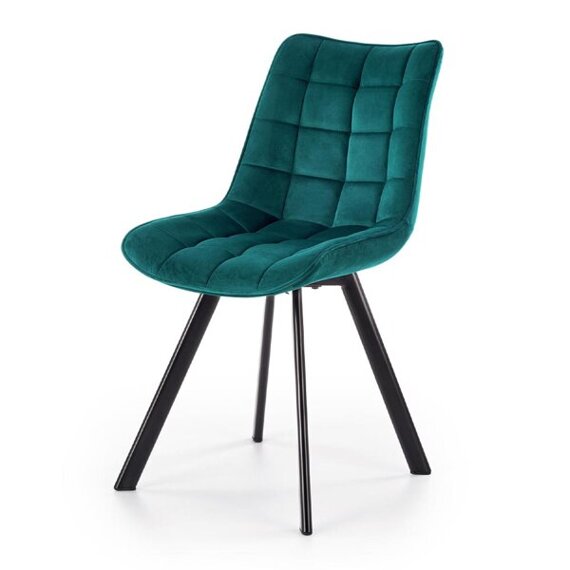 Krzesło tapicerowane K332 turkusowe, nóżki czarne 