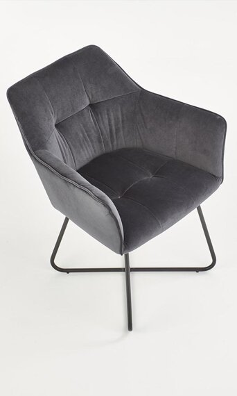 Krzesło tapicerowane K377 popielate, płozy czarne