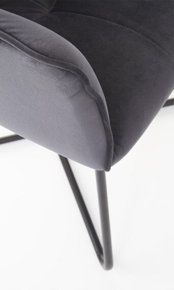 Krzesło tapicerowane K377 popielate, płozy czarne