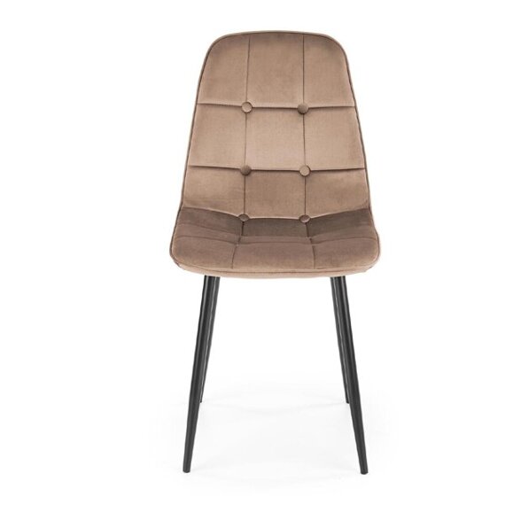 Krzesło tapicerowane K417 tkanina velvet beżowa, nóżki czarne
