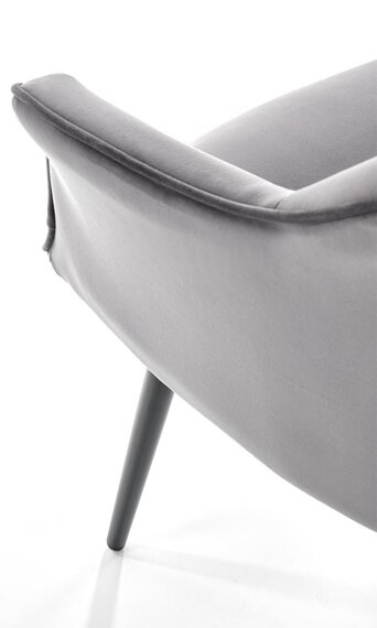 Krzesło tapicerowane K468 tkanina velvet popiel, nóżki czarne