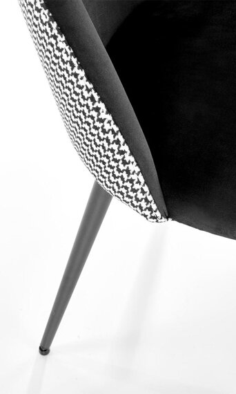 Krzesło tapicerowane K478 biało-czarne, nóżki czarne 