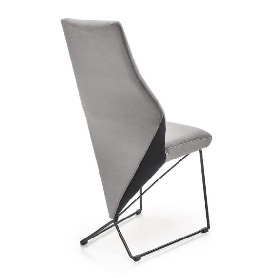 Krzesło tapicerowane K485 tkanina velvet popielata, nóżki czarne