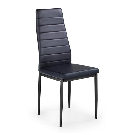 Krzesło tapicerowane K70 ekoskóra czarna, nóżki stal malowana proszkowo czarna