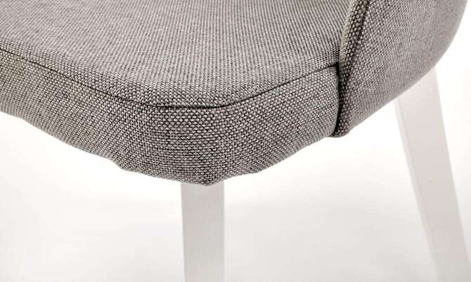 Krzesło tapicerowane Toledo tkanina Inari 91popielate, nóżki drewno lite bukowe białe