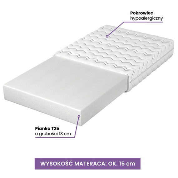 Materac piankowy 140x190 cm Siesta