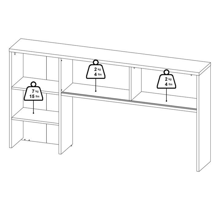 Nadstawka do biurka biały wysoki połysk 149 cm Function Plus