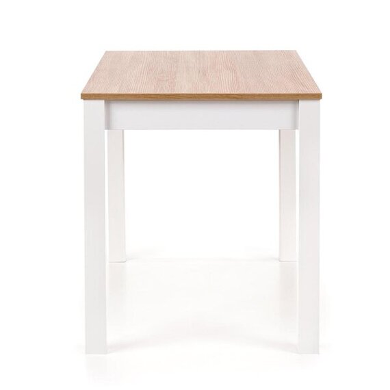 Stół nierozkładany Ksawery 120x68x76 cm, blat dąb sonoma, nogi białe 