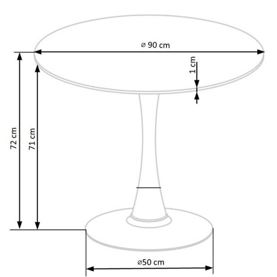 Stół okrągły biały marmur / czarny mat 90 cm Ambrosio