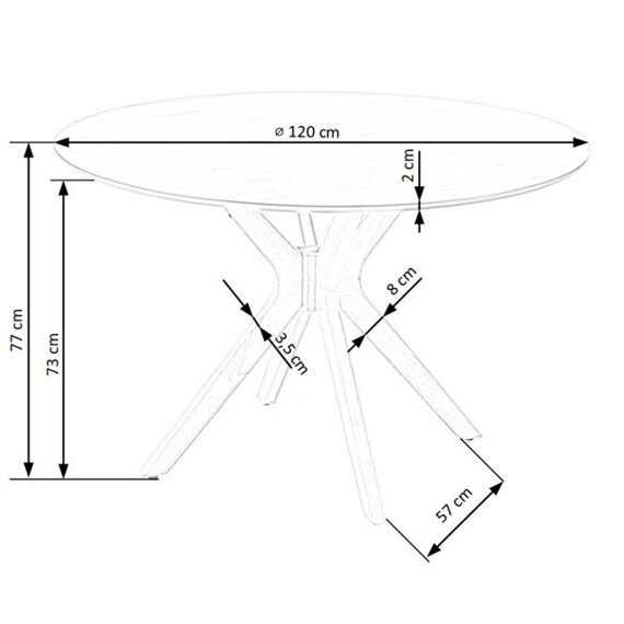 Stół okrągły dąb naturalny mat 120 cm Nicolas