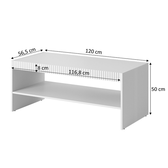 Stolik kawowy prostokątny czarny mat 120 x 57 cm Malia