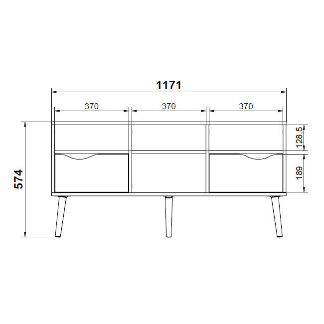 Szafka RTV biała / dąb sonoma mat 117 cm Oslo