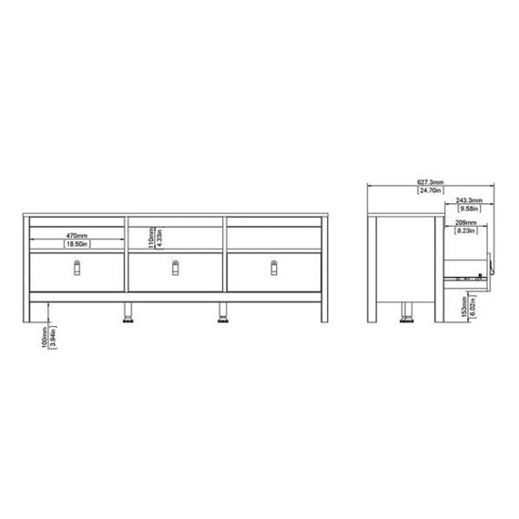 Szafka RTV biała mat 151 cm Madrid