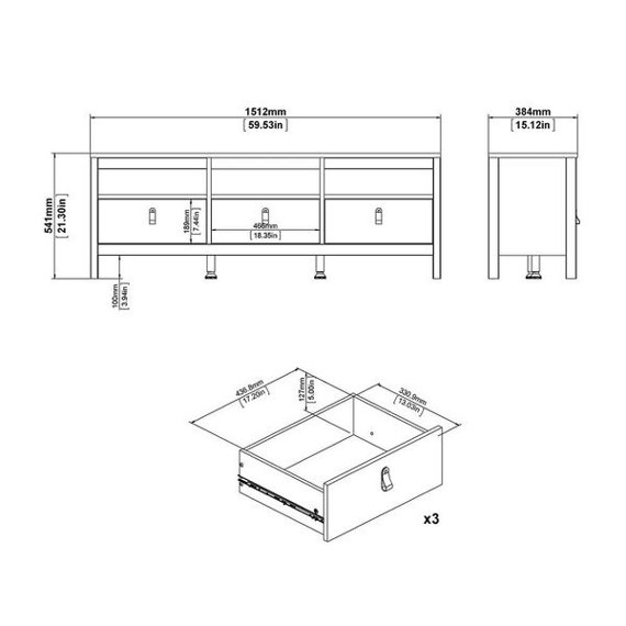 Szafka RTV biała mat 151 cm Madrid