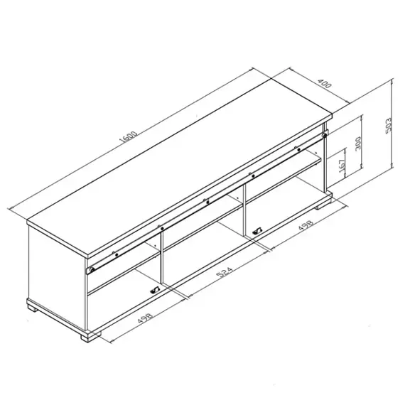 Szafka RTV dąb mat 160 cm Manzano