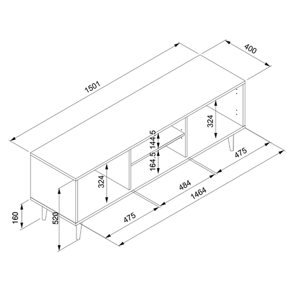 Szafka RTV dąb sonoma mat 150 cm Bali