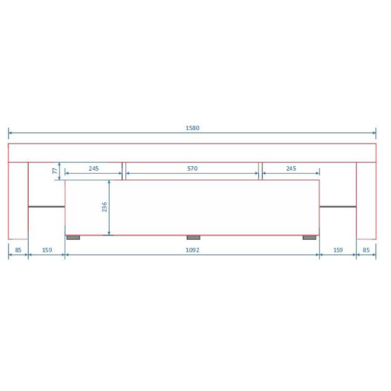 Szafka RTV szara / biała mat / połysk 138 cm Simple